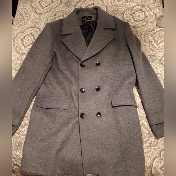 grey pea coat - Picture 3 of 9